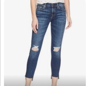 7 for All Mankind Women’s Jeans Dark Wash size 27 The Ankle Skinny distressed
